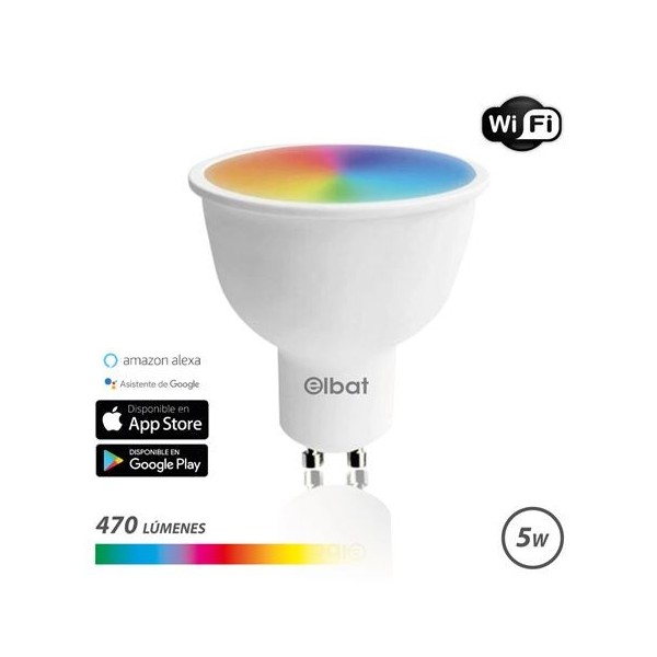 BOMBILLA LED SMART WIFI GU10 5W 470LM RGB ELBAT