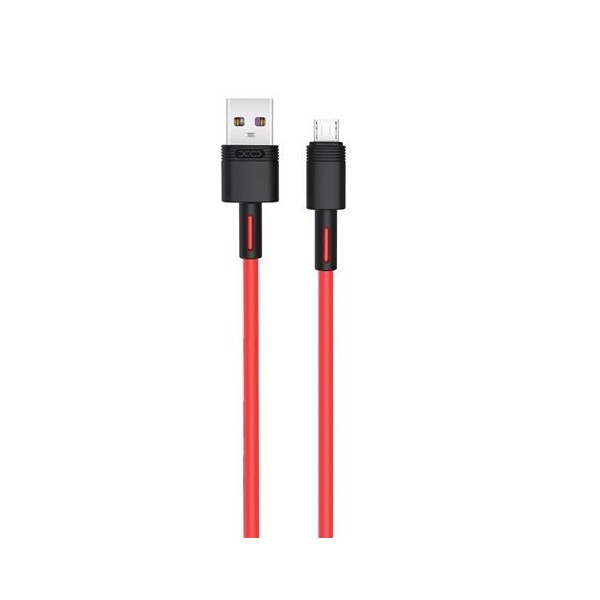 CABLE NBQ166 CARGA RAPIDA USB - MICRO USB | 5A | 1 METRO | ROJO XO