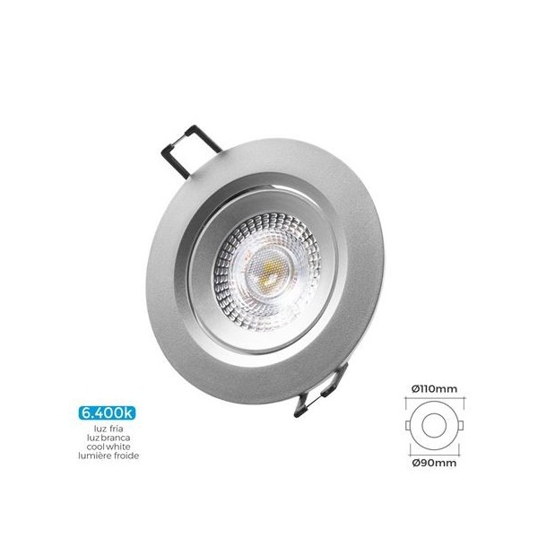 DONWLIGHT LED EMPOTRABLE 5W 380 LUMEN LUZ FRIA MARCO REDONDO CROMO