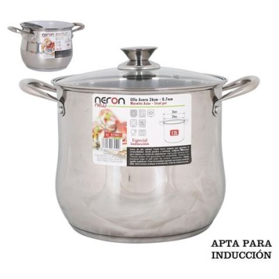 OLLA 12L ACERO INDUCCION 26CM NEW NERON