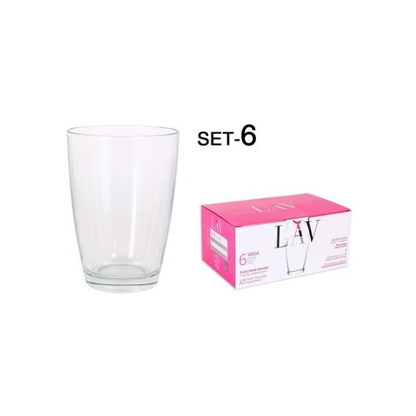 SET 6 VASOS CRISTAL 415CC VEGA