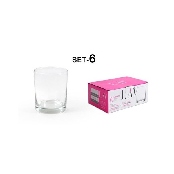 SET 6 VASOS WHISKY CRISTAL 280CC LIBERTY