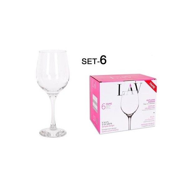 SET 6 COPAS VINO/AGUA 395CC FAME HI