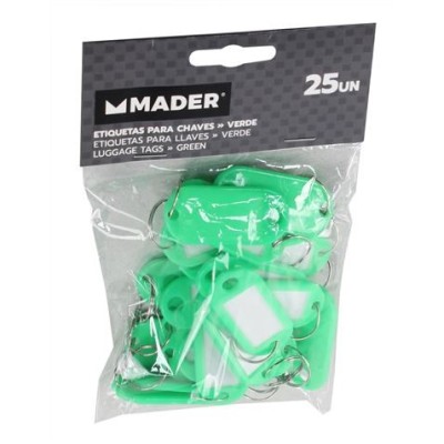 ETIQUETAS PARA LLAVES VERDE 25 Udes. MADER