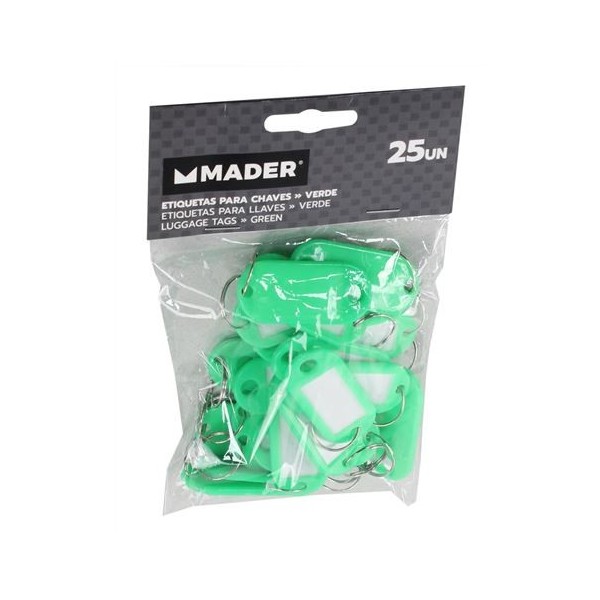 ETIQUETAS PARA LLAVES VERDE 25 Udes. MADER