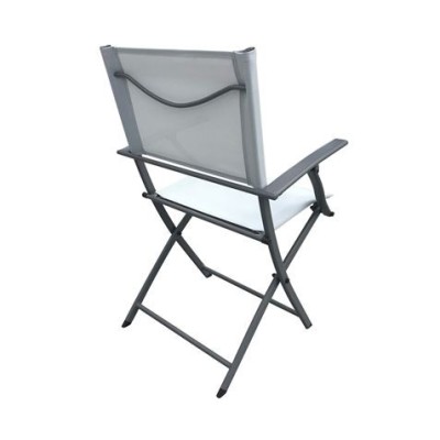 SILLA PLEGABLE CON BRAZOS GRIS CLARO 54X36/49X84CM