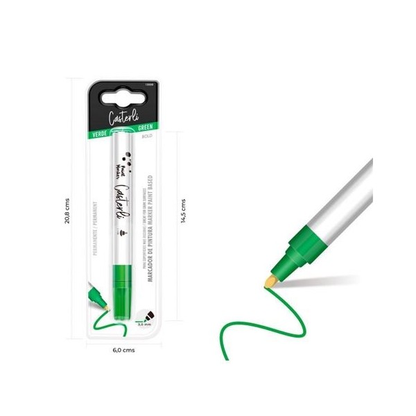 MARCADOR PERMANENTE 3MM COLOR VERDE CASTERLI