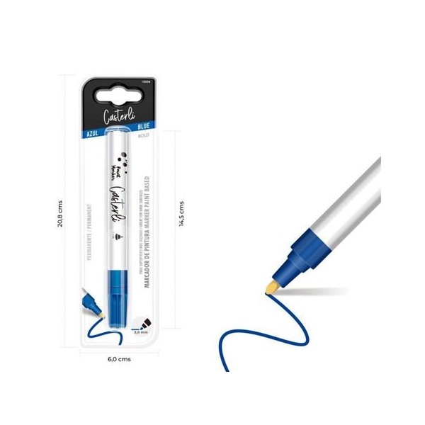 MARCADOR PERMANENTE 3MM COLOR AZUL CASTERLI