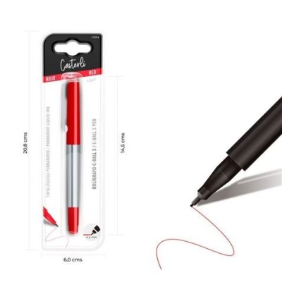 BOLÍGRAFO C-BALL 5 TINTA LÍQUIDA PERMANENTE 0.5MM ROJO CASTERLI