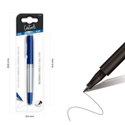 BOLÍGRAFO C-BALL 5 TINTA LÍQUIDA PERMANENTE 0.5MM AZUL CASTERLI