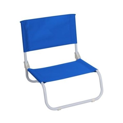 SILLA BAJA DE PLAYA POLIESTER AZUL ACERO BLANCO