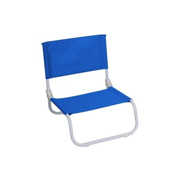 SILLA BAJA DE PLAYA POLIESTER AZUL ACERO BLANCO