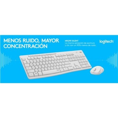 TECLADO + RATON LOGITECH MK295 WIRELESS WHITE