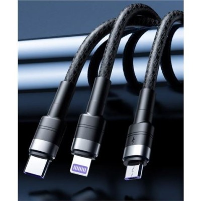 CABLE NBQ191 CARGA RAPIDA 40W 3 EN 1 | MICRO + TIPO C + LIGHTNING A USB XO