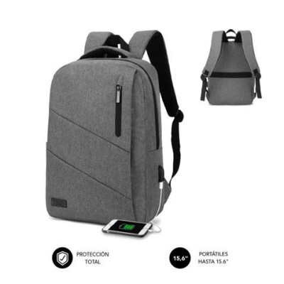 MOCHILA PARA PORTATILES HASTA 15.6 CITY BACKPACK CON USB SUBBLIM GRIS